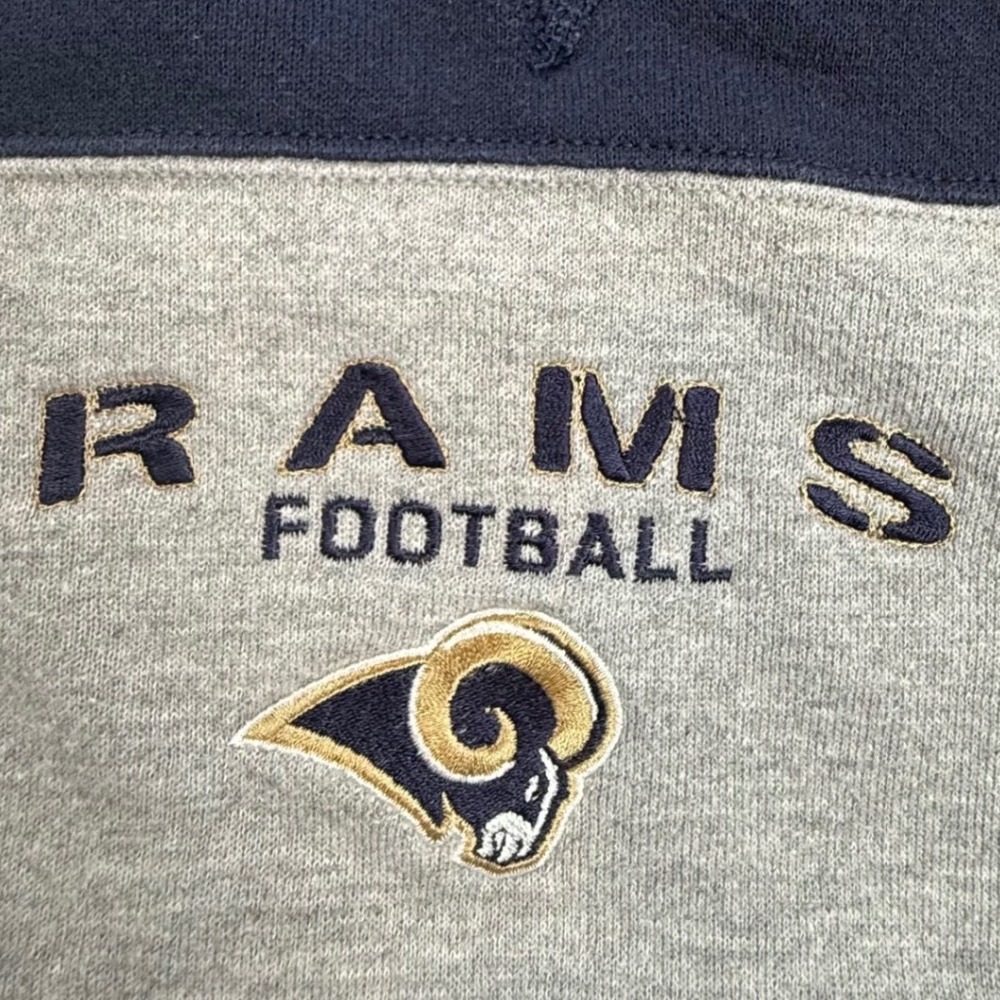 Vintage CSA St.Louis Rams Football Sweatshirt Mens XL Gray Navy Blue Embroidered - Picture 2 of 10